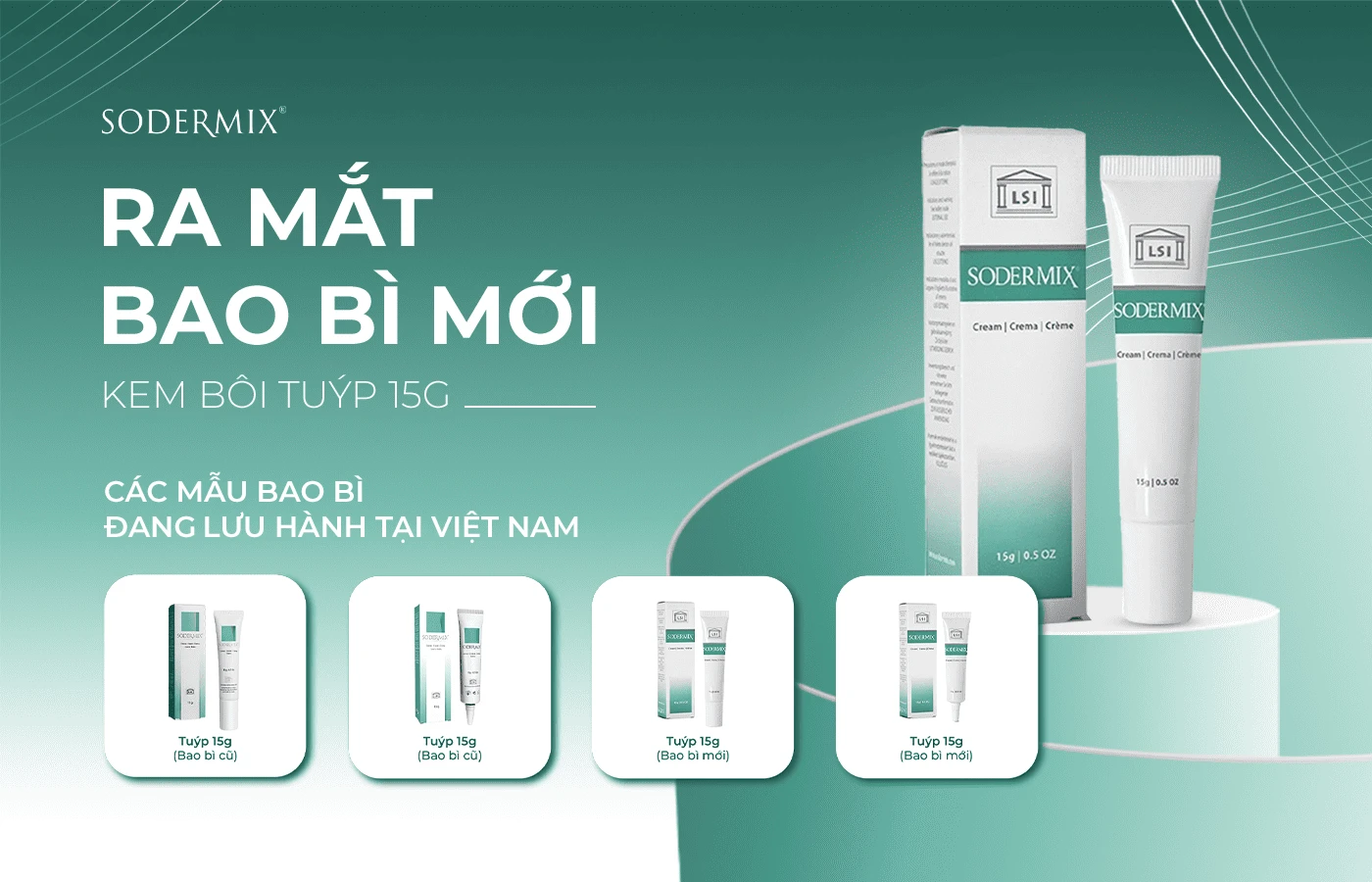 [THÔNG BÁO] Kem bôi SODERMIX lưu hành 04 mẫu bao bì sản phẩm trên thị trường